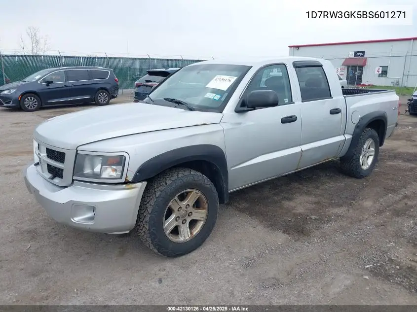 2011 Ram Dakota Bighorn/Lonestar VIN: 1D7RW3GK5BS601271 Lot: 42130126