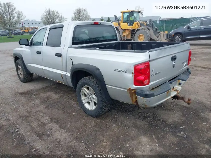 2011 Ram Dakota Bighorn/Lonestar VIN: 1D7RW3GK5BS601271 Lot: 42130126