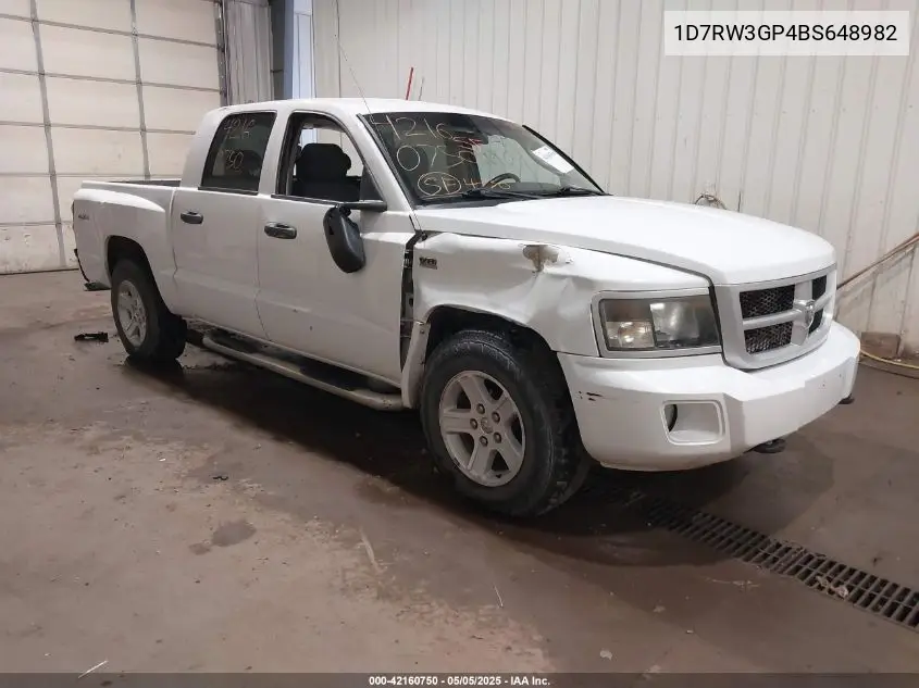 2011 Ram Dakota Bighorn/Lonestar VIN: 1D7RW3GP4BS648982 Lot: 42160750