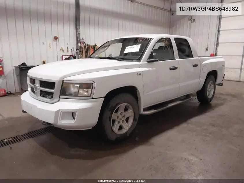 2011 Ram Dakota Bighorn/Lonestar VIN: 1D7RW3GP4BS648982 Lot: 42160750