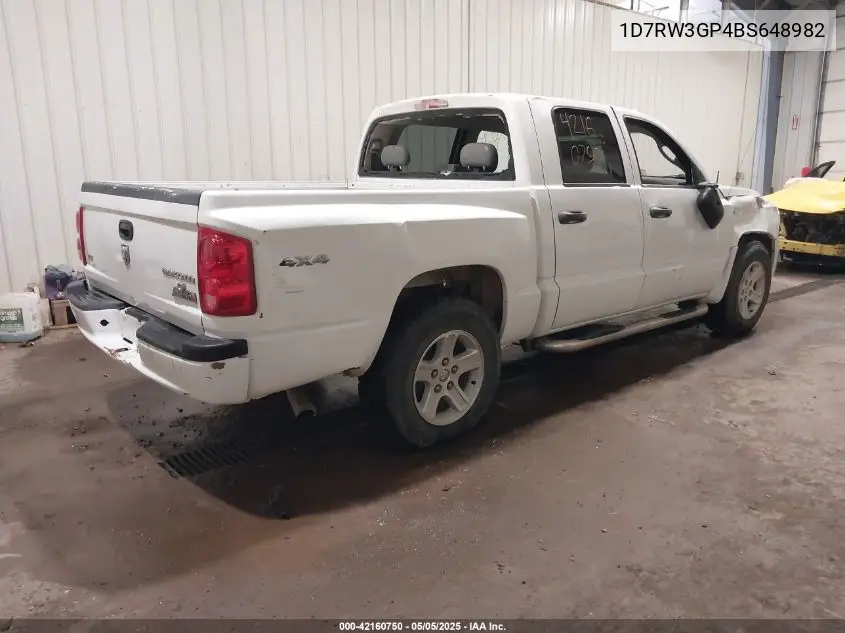2011 Ram Dakota Bighorn/Lonestar VIN: 1D7RW3GP4BS648982 Lot: 42160750