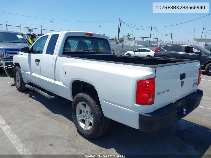2011 Ram Dakota Bighorn/Lonestar VIN: 1D7RE3BK2BS565940 Lot: 42401108