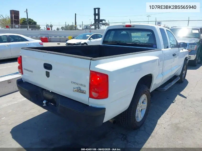 2011 Ram Dakota Bighorn/Lonestar VIN: 1D7RE3BK2BS565940 Lot: 42401108