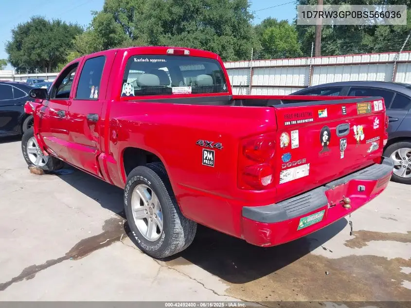 2011 Ram Dakota Bighorn/Lonestar VIN: 1D7RW3GP0BS566036 Lot: 42492400