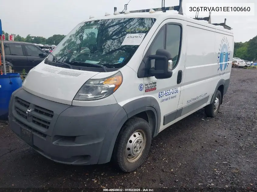 2014 Ram Promaster 1500 Low Roof VIN: 3C6TRVAG1EE100660 Lot: 42645032