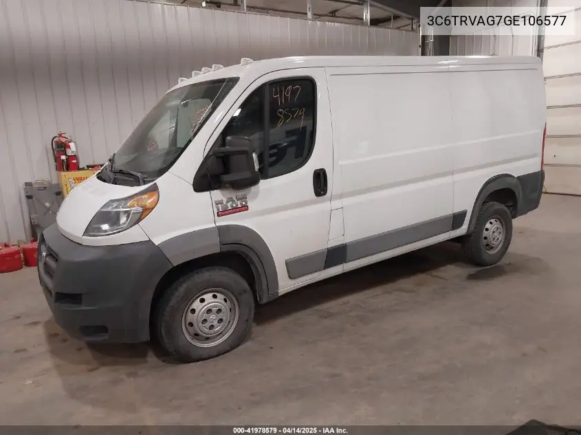 2016 Ram Promaster 1500 Low Roof VIN: 3C6TRVAG7GE106577 Lot: 41978579