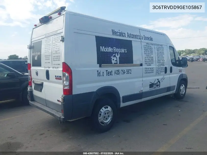 2016 Ram Promaster 2500 High Roof VIN: 3C6TRVDD9GE105867 Lot: 42637552