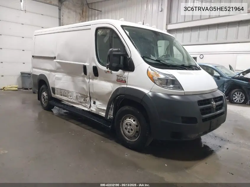 2017 Ram Promaster 1500 Low Roof 136 Wb VIN: 3C6TRVAG5HE521964 Lot: 42232190