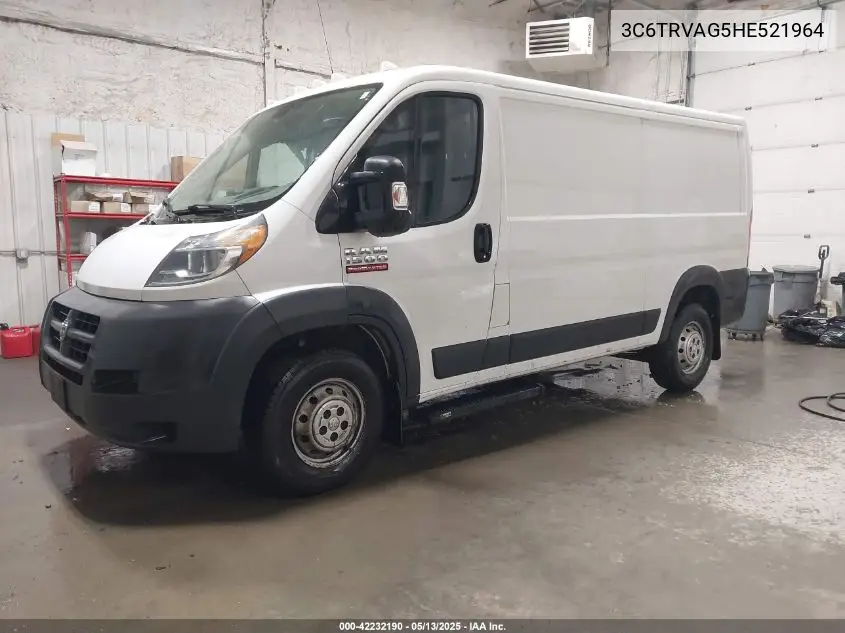 2017 Ram Promaster 1500 Low Roof 136 Wb VIN: 3C6TRVAG5HE521964 Lot: 42232190