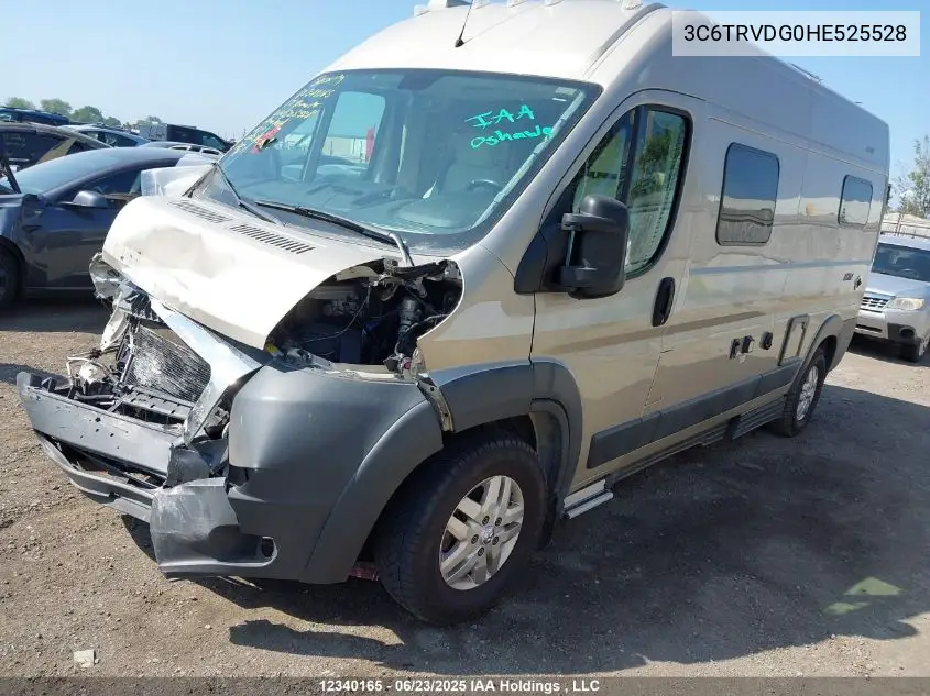 2018 Ram Promaster 2500 High Roof VIN: 3C6TRVDG0HE525528 Lot: 12340165