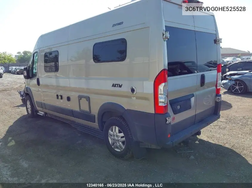 2018 Ram Promaster 2500 High Roof VIN: 3C6TRVDG0HE525528 Lot: 12340165
