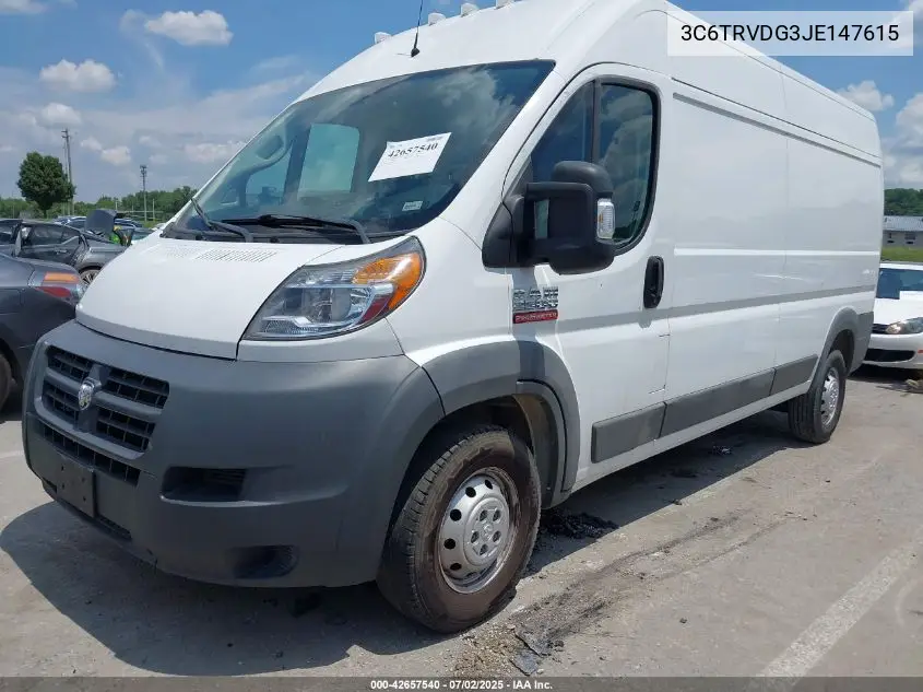 2018 Ram Promaster 2500 High Roof 159 Wb VIN: 3C6TRVDG3JE147615 Lot: 42657540