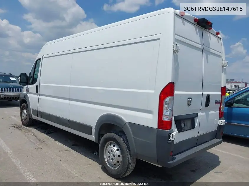 2018 Ram Promaster 2500 High Roof 159 Wb VIN: 3C6TRVDG3JE147615 Lot: 42657540