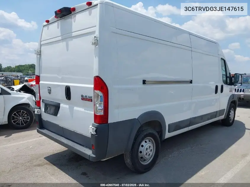 2018 Ram Promaster 2500 High Roof 159 Wb VIN: 3C6TRVDG3JE147615 Lot: 42657540