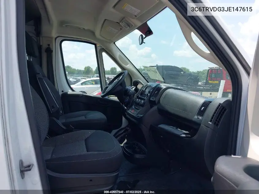 2018 Ram Promaster 2500 High Roof 159 Wb VIN: 3C6TRVDG3JE147615 Lot: 42657540