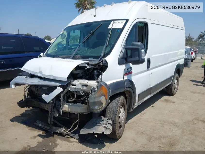 2019 Ram Promaster 2500 High Roof 136 Wb VIN: 3C6TRVCG2KE530979 Lot: 42651923