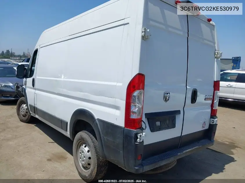 2019 Ram Promaster 2500 High Roof 136 Wb VIN: 3C6TRVCG2KE530979 Lot: 42651923