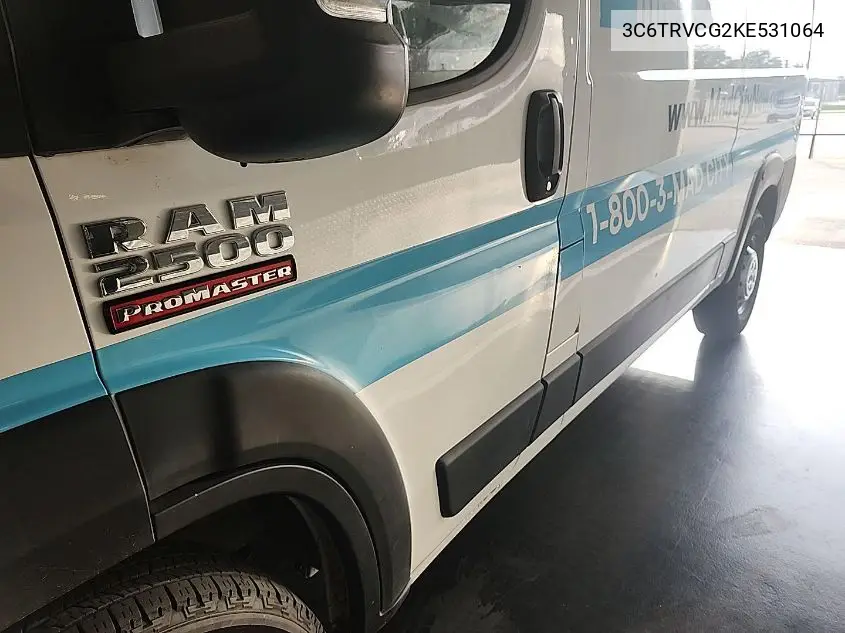 2019 Ram Promaster 2500 High Roof 136 Wb VIN: 3C6TRVCG2KE531064 Lot: 42677808
