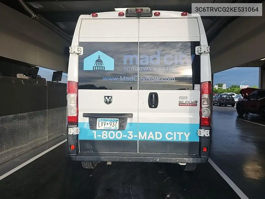 2019 Ram Promaster 2500 High Roof 136 Wb VIN: 3C6TRVCG2KE531064 Lot: 42677808
