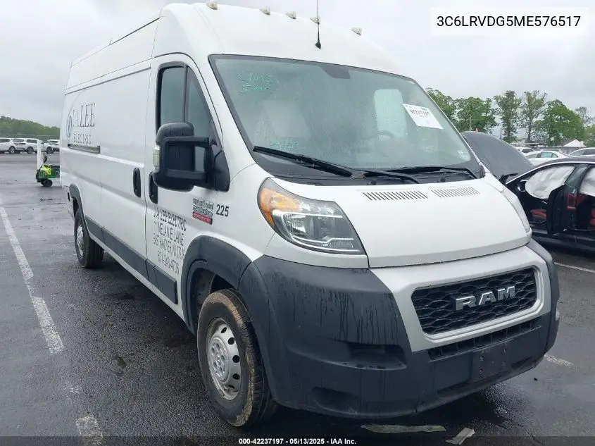 2021 Ram Promaster 2500 High Roof 159 Wb VIN: 3C6LRVDG5ME576517 Lot: 42237197