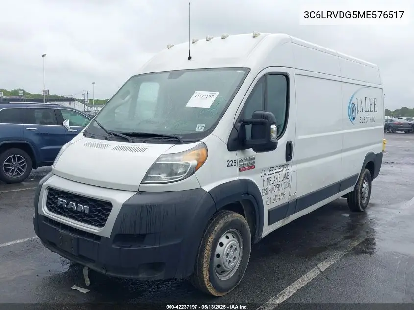 2021 Ram Promaster 2500 High Roof 159 Wb VIN: 3C6LRVDG5ME576517 Lot: 42237197