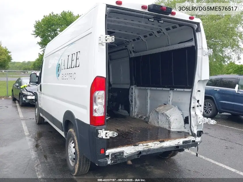 2021 Ram Promaster 2500 High Roof 159 Wb VIN: 3C6LRVDG5ME576517 Lot: 42237197