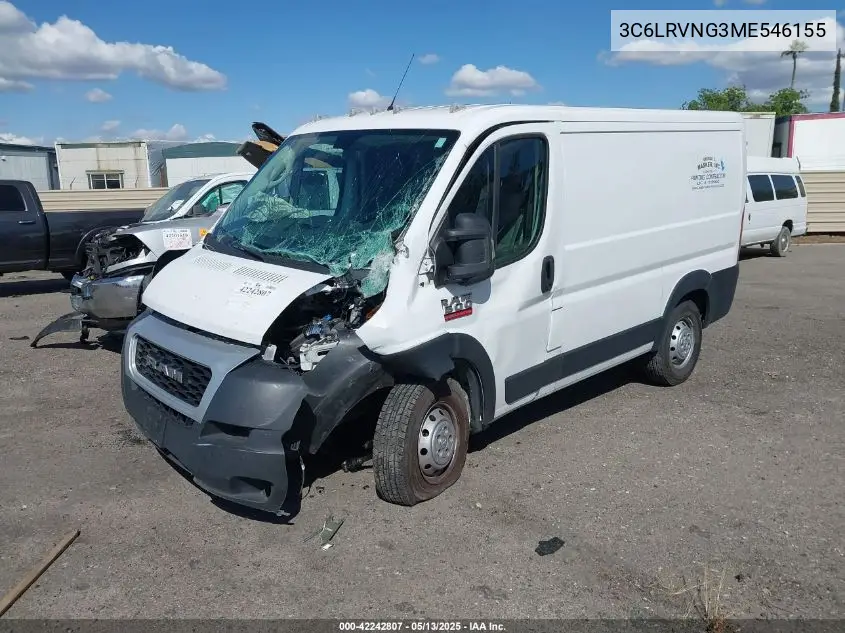 2021 Ram Promaster 1500 Low Roof 118 Wb VIN: 3C6LRVNG3ME546155 Lot: 42242807