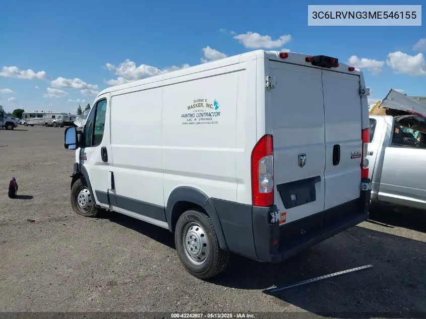 2021 Ram Promaster 1500 Low Roof 118 Wb VIN: 3C6LRVNG3ME546155 Lot: 42242807
