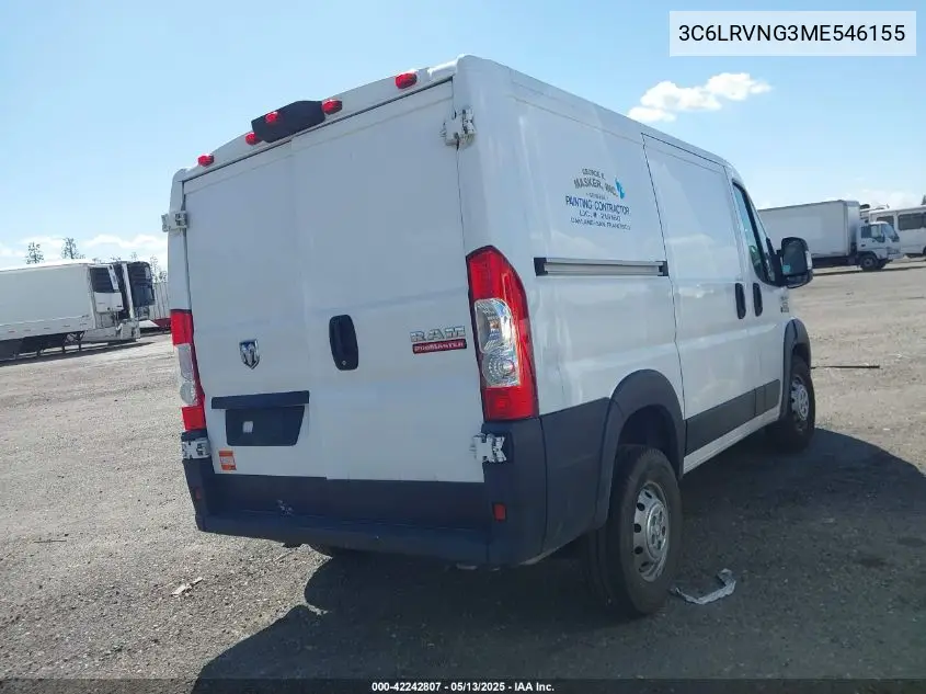 2021 Ram Promaster 1500 Low Roof 118 Wb VIN: 3C6LRVNG3ME546155 Lot: 42242807