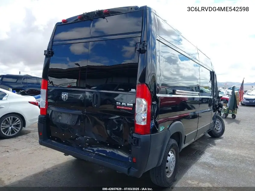 2021 Ram Promaster 2500 High Roof 159 Wb VIN: 3C6LRVDG4ME542598 Lot: 42657629