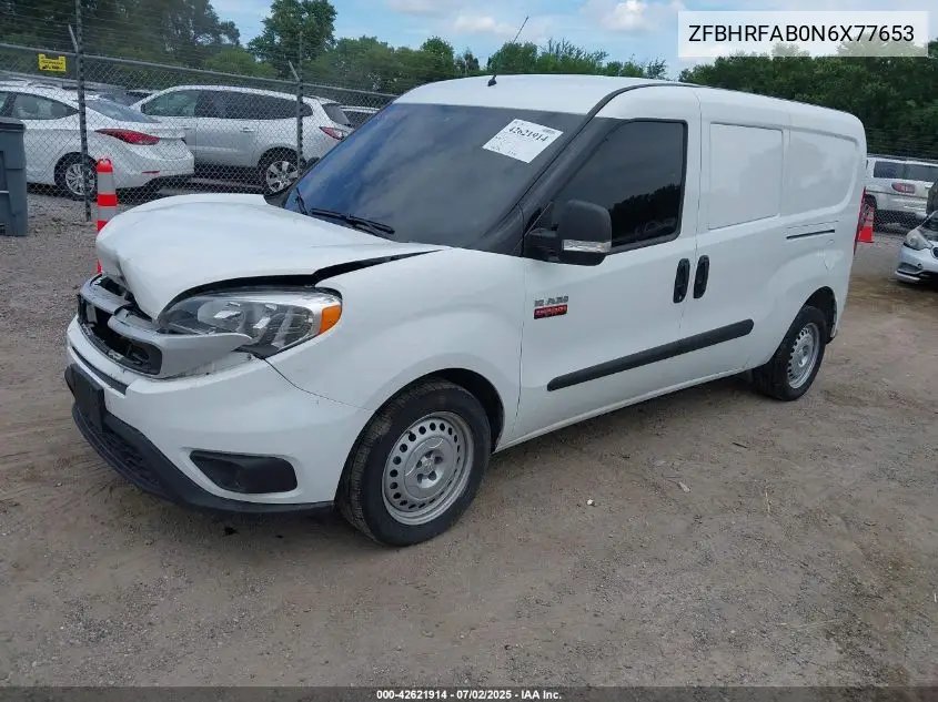 2022 Ram Promaster City Cargo Van VIN: ZFBHRFAB0N6X77653 Lot: 42621914