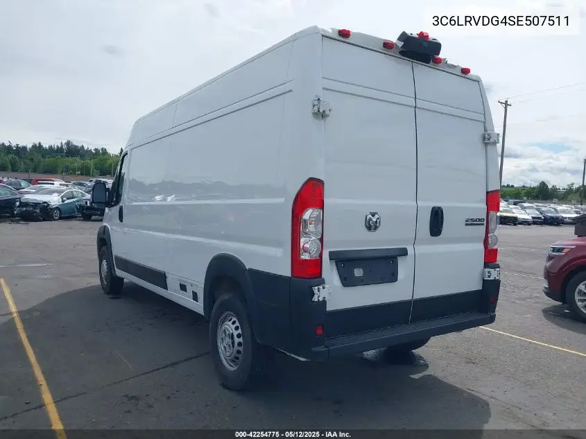 2025 Ram Promaster 2500 Tradesman High Roof 159 Wb W/Pass Seat VIN: 3C6LRVDG4SE507511 Lot: 42254775