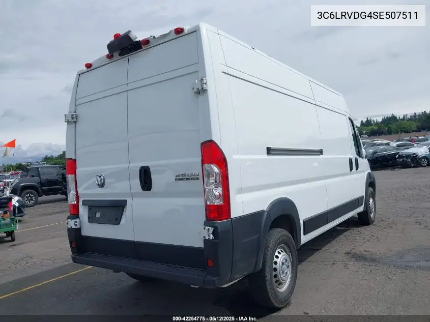 2025 Ram Promaster 2500 Tradesman High Roof 159 Wb W/Pass Seat VIN: 3C6LRVDG4SE507511 Lot: 42254775
