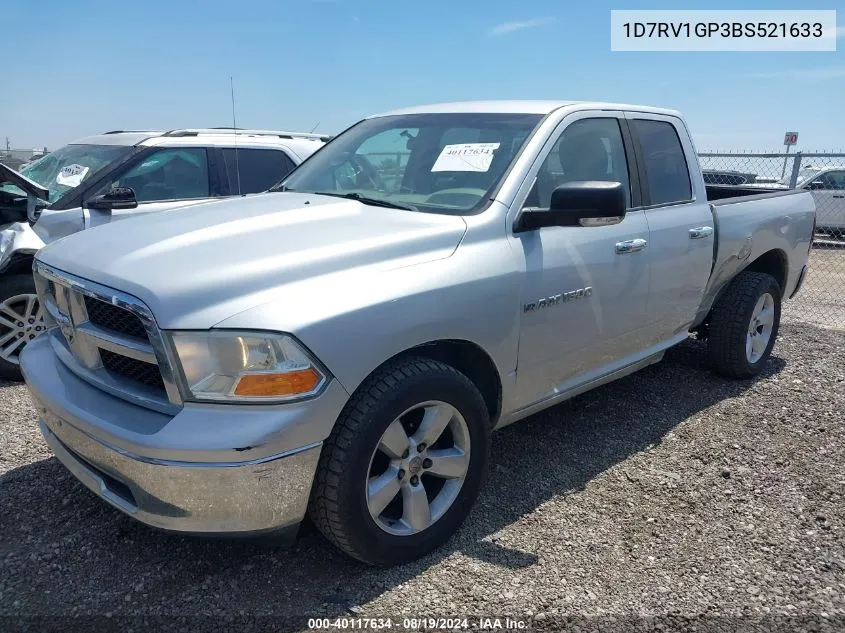 2011 Ram Ram 1500 Slt VIN: 1D7RV1GP3BS521633 Lot: 40117634