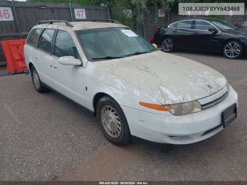 2000 Saturn Lw1 VIN: 1G8JU82F8YY643468 Lot: 42616225