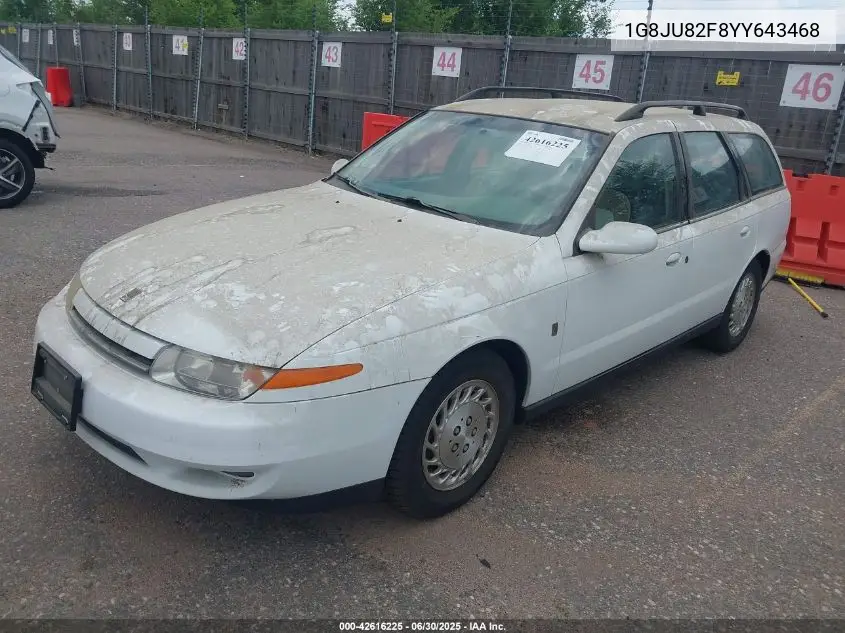 2000 Saturn Lw1 VIN: 1G8JU82F8YY643468 Lot: 42616225