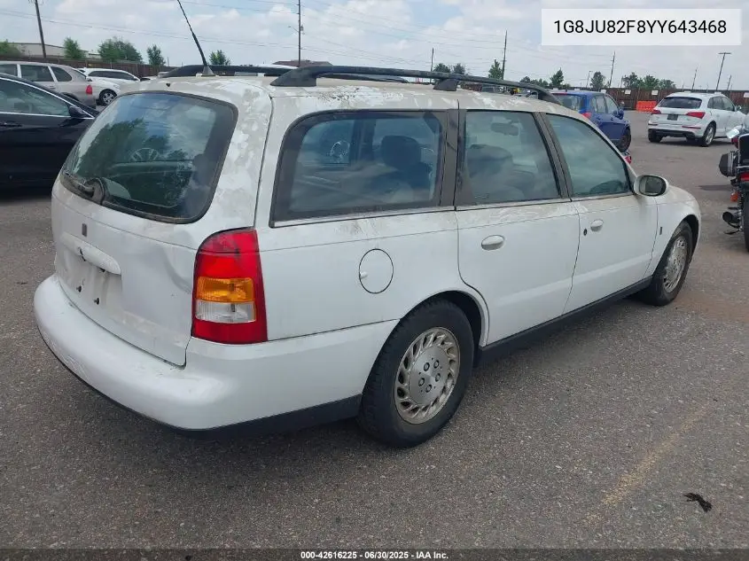 2000 Saturn Lw1 VIN: 1G8JU82F8YY643468 Lot: 42616225