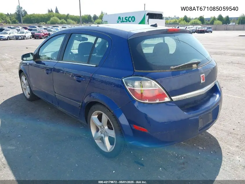2008 Saturn Astra Xr VIN: W08AT671085059540 Lot: 42179672
