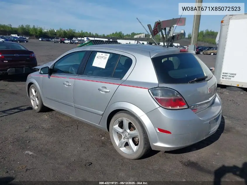 2008 Saturn Astra Xr VIN: W08AT671X85072523 Lot: 42219721