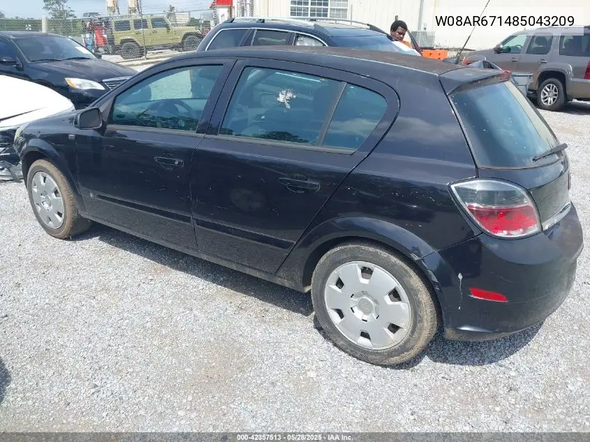 2008 Saturn Astra Xe VIN: W08AR671485043209 Lot: 42357513