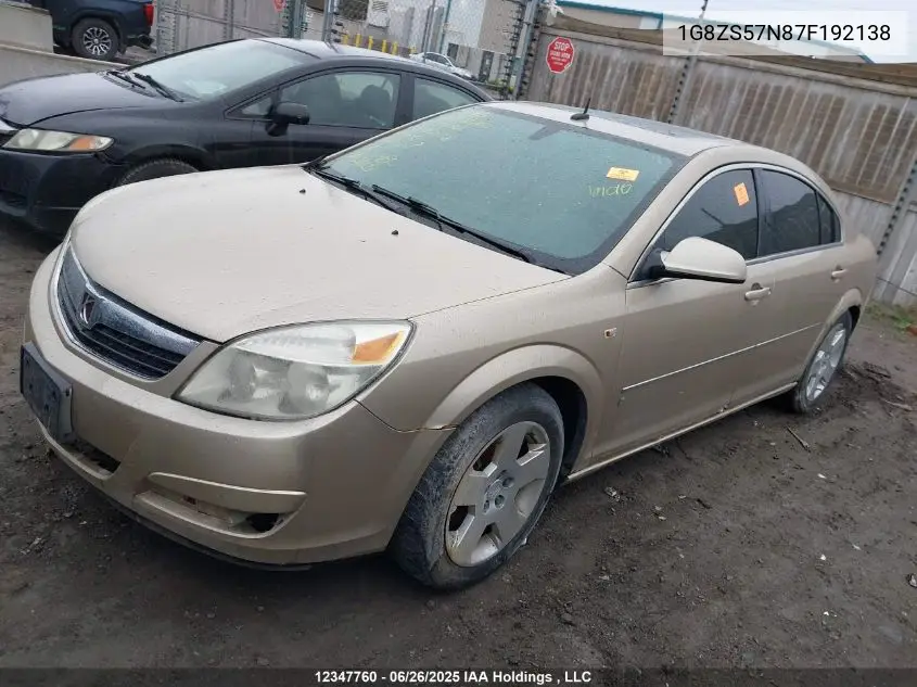 2007 Saturn Aura Xe VIN: 1G8ZS57N87F192138 Lot: 12347760