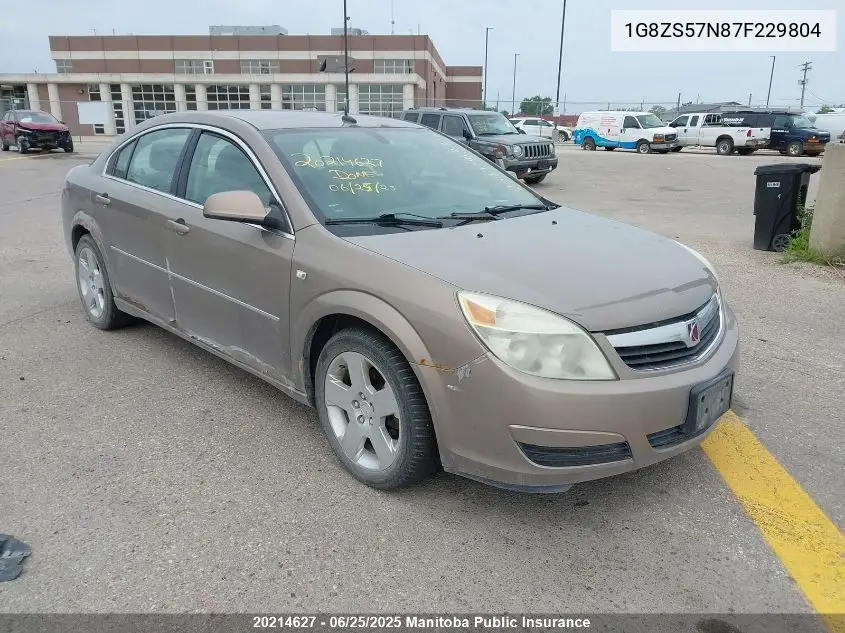 2007 Saturn Aura Xe VIN: 1G8ZS57N87F229804 Lot: 20214627