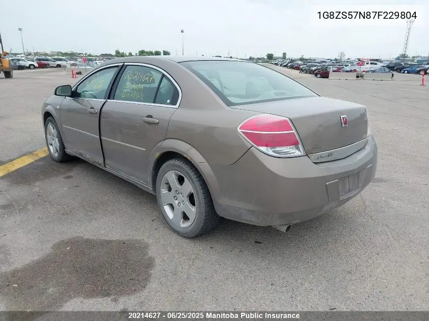2007 Saturn Aura Xe VIN: 1G8ZS57N87F229804 Lot: 20214627