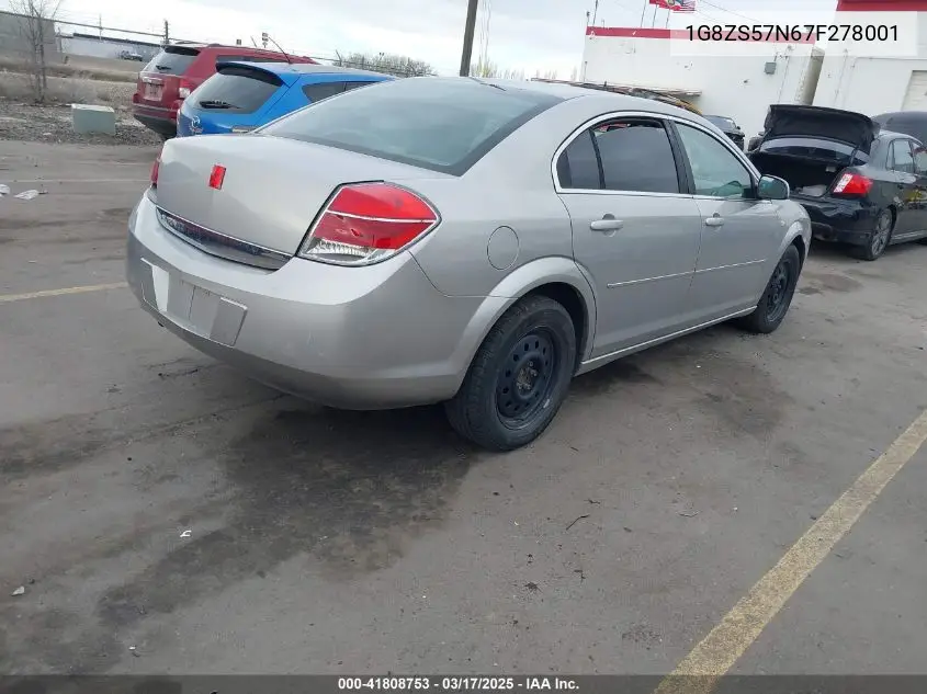 2007 Saturn Aura Xe VIN: 1G8ZS57N67F278001 Lot: 41808753
