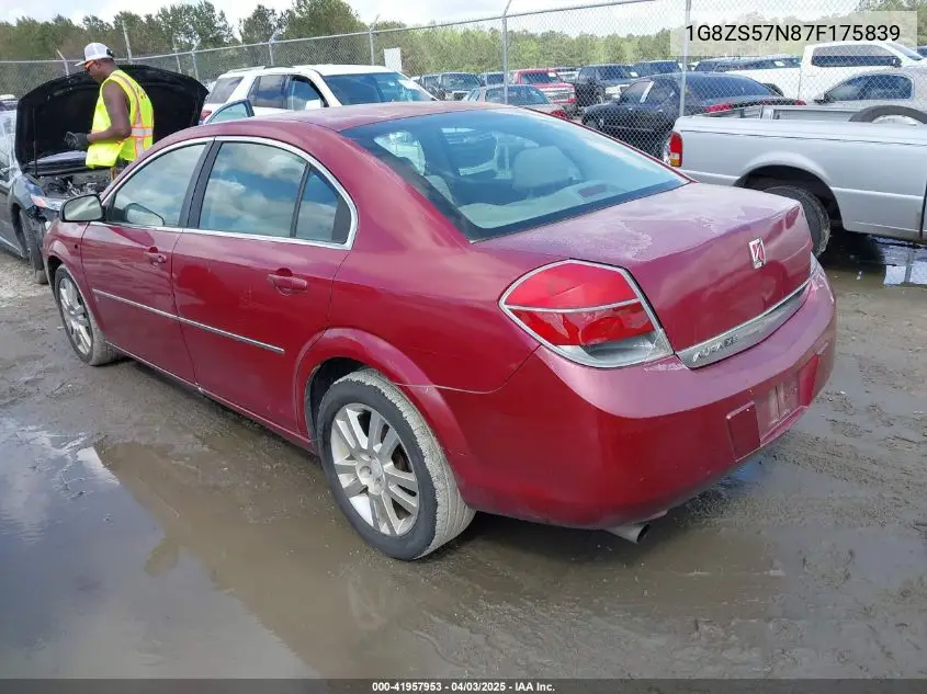 2007 Saturn Aura Xe VIN: 1G8ZS57N87F175839 Lot: 41957953