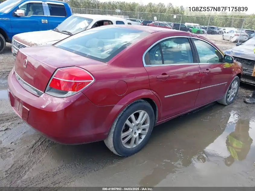 2007 Saturn Aura Xe VIN: 1G8ZS57N87F175839 Lot: 41957953