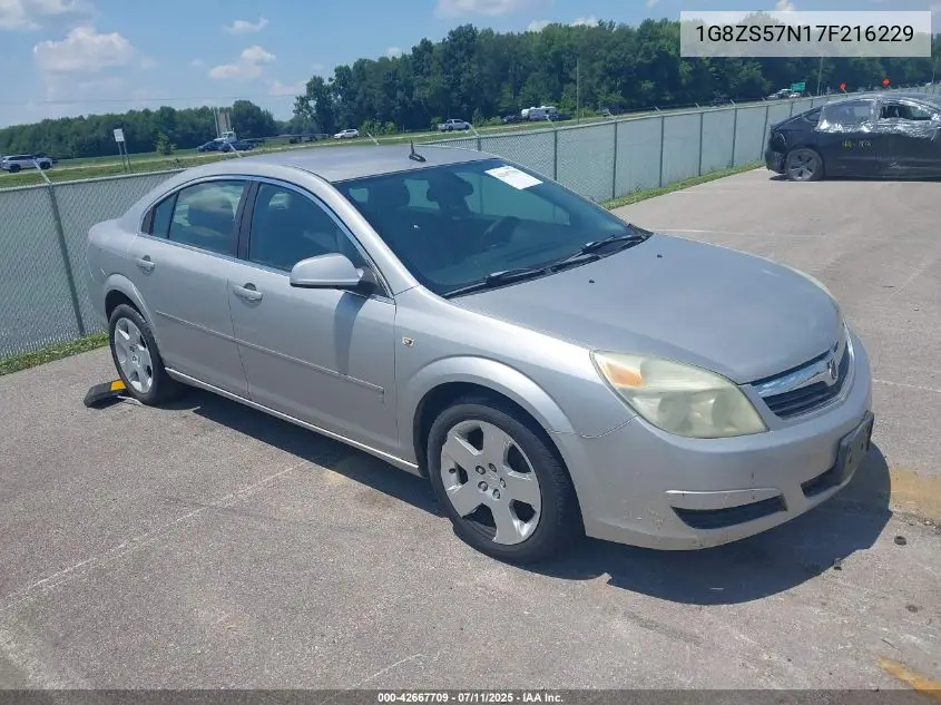 2007 Saturn Aura Xe VIN: 1G8ZS57N17F216229 Lot: 42667709
