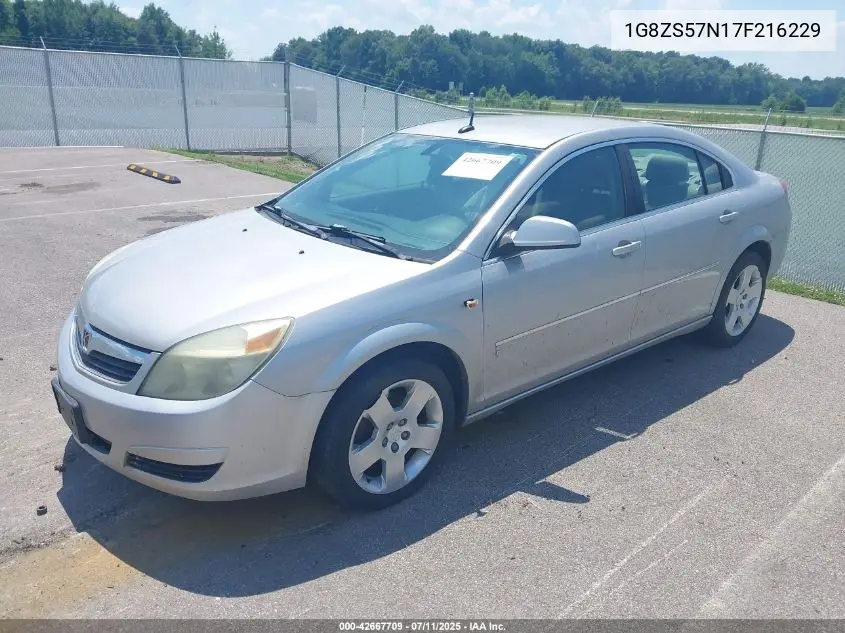 2007 Saturn Aura Xe VIN: 1G8ZS57N17F216229 Lot: 42667709