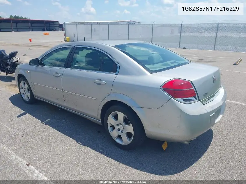 2007 Saturn Aura Xe VIN: 1G8ZS57N17F216229 Lot: 42667709