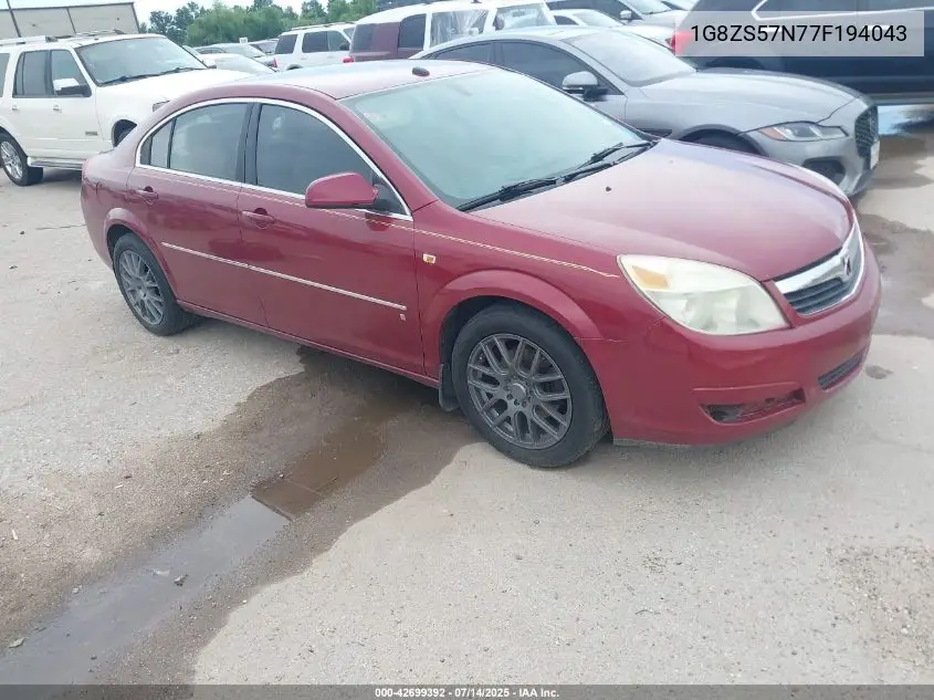2007 Saturn Aura Xe VIN: 1G8ZS57N77F194043 Lot: 42699392